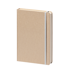 Quaderno con elastico con copertina in craft in formato A6 NOTES KRAFT PPB603 - Bianco