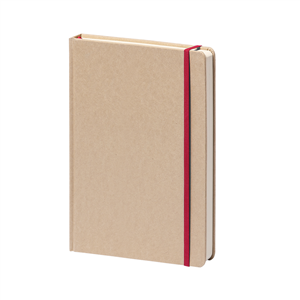 Quaderno con elastico con copertina in craft in formato A6 NOTES KRAFT PPB603 - Rosso