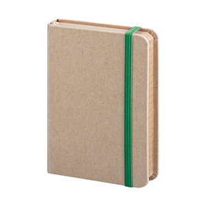 Taccuino ecologico in carta riciclata e copertina con elastico in formato A6 NOTES RIGHE PPB611 - Verde