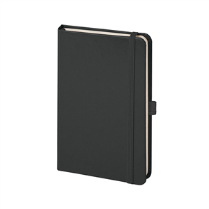 Quaderno personalizzato con portapenna e copertina con elastico in formato A5 NOTES PEN PPB613 - Nero