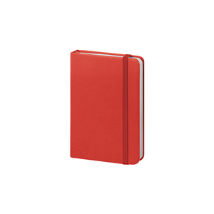 Taccuino personalizzato con elastico e copertina inpoliuterano in formato A6 MINI PU NOTES PPB621 - Rosso