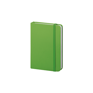 Taccuino personalizzato con elastico e copertina inpoliuterano in formato A6 MINI PU NOTES PPB621 - Verde lime
