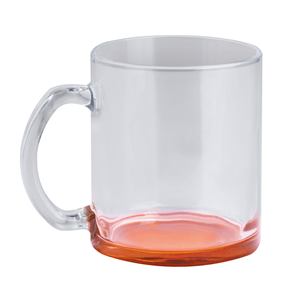 Tazza personalizzata vetro con fondo colorato 320 ml GLASS COLOR MUG PPC365 - Arancio