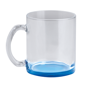 Tazza personalizzata vetro con fondo colorato 320 ml GLASS COLOR MUG PPC365 - Blu