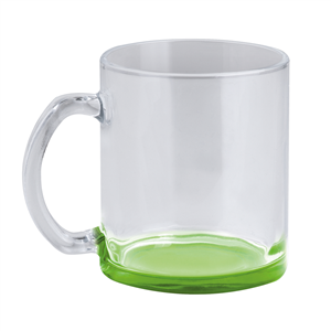 Tazza personalizzata vetro con fondo colorato 320 ml GLASS COLOR MUG PPC365 - Verde