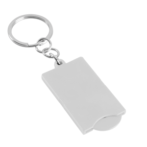 Portachiavi con gettone personalizzabile COIN PPE126 - Bianco