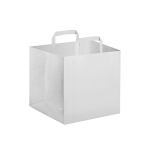 Borsa in carta bianca personalizzata cm 26x16x31 COMPACT TAKE AWAY PPG019 - Bianco