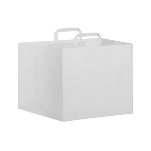 Busta personalizzata in carta 90 gr bianca cm 32x22x33 WHITE-BLACK TAKE AWAY PPG023 - Bianco