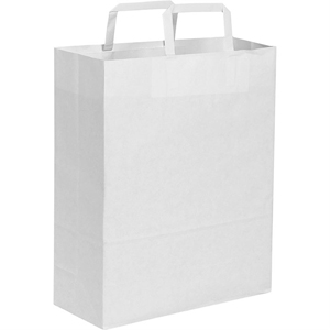 Borsa in carta bianca 90gr personalizzata cm 26x39x16 PPG068 - Bianco