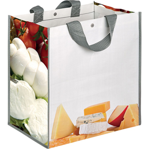 Borsa spesa personalizzata cm 35x34,5x22 in polipropilene laminato DAIRYBOX PPG094MF - Bianco