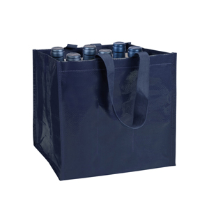 Shopper portabottiglie per 6 bottiglie di vino in polipropilene NEBBIOLO PPG102 - Blu