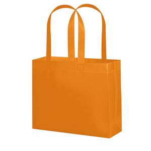 Borsa tnt laminato personalizzata cm 40x35x12 CLEAR PPG134 - Arancio