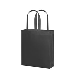 Shopper in tessuto non tessuto laminato cm 26x32x9 LAMJA MEDIUM PPG135 - Nero