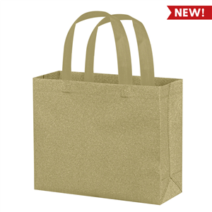 Shopping bag in tnt laminato glitterato cm 35x40x12 GLITTER 2 PPG139 - Oro