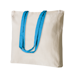 Shopper bag pubblicitaria in cotone 220gr cm 38x42x8 SHELLEY PPG194 - Azzurro