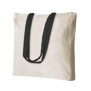 Shopper bag pubblicitaria in cotone 220gr cm 38x42x8 SHELLEY PPG194 - Nero