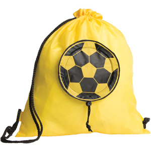 Zainetto personalizzato richiudibile a forma di pallone da calcio GOAL PPG279 - Giallo