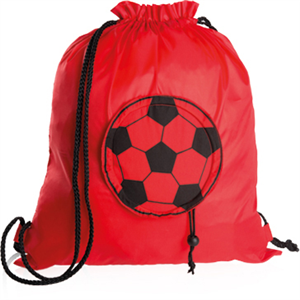 Zainetto personalizzato richiudibile a forma di pallone da calcio GOAL PPG279 - Rosso