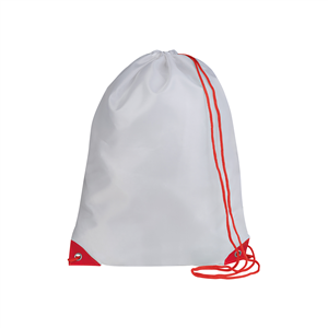 Zainetto a sacca personalizzato in poliestere PLAY PPG280 - Bianco - Rosso