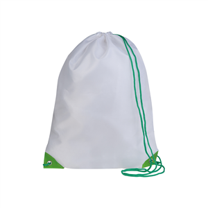 Zainetto a sacca personalizzato in poliestere PLAY PPG280 - Bianco - Verde