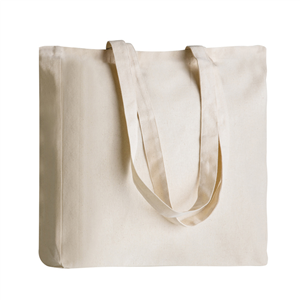 Shopping bag personalizzata in cotone canvas cm 38x42x9 GUSSET PPG424 - Ecru