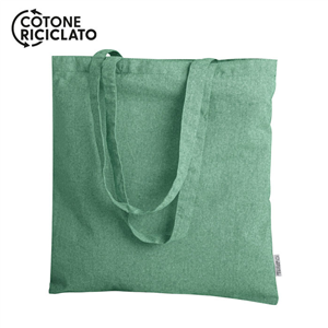 Shopper personalizzata in cotone riciclato 280gr cm 38x42 LARA PPG437 - Verde
