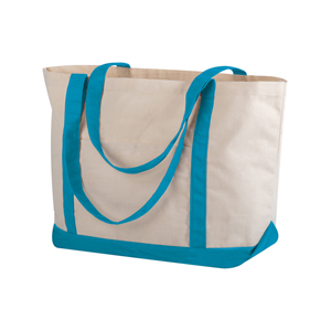 Borsa spesa personalizzata cm 50x38x18 in canvas 280gr JEANNE PPG455 - Azzurro