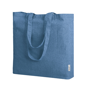 Shopper ecologica in cotone riciclato 150 gr cm 38x42x8 ANDY PPG477 - Blu