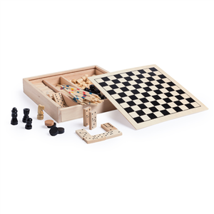 Set 4 giochi da tavolo in legno SET GIOCHI PPJ331 - Senza colore