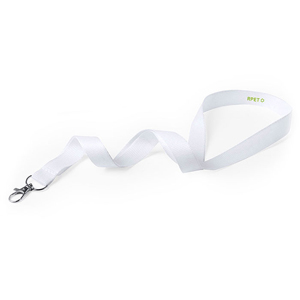 Laccio da collo lanyard in rpet BLANCO PPJ505 - Bianco