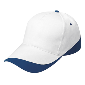 Cappellino personalizzabile in cotone 5 pannelli STRIPE PPM093 - Blu