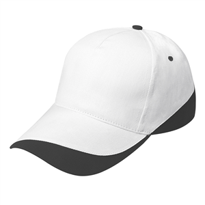 Cappellino personalizzabile in cotone 5 pannelli STRIPE PPM093 - Nero