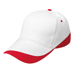 Cappellino personalizzabile in cotone 5 pannelli STRIPE PPM093 - Rosso