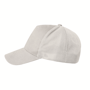 Cappellino personalizzato in cotone-poliestere 5 pannelli MESH PPM100 - Bianco