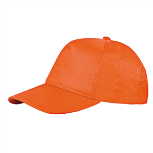 Cappellino personalizzabile da bambino in cotone 5 pannelli BABY PPM101 - Arancio