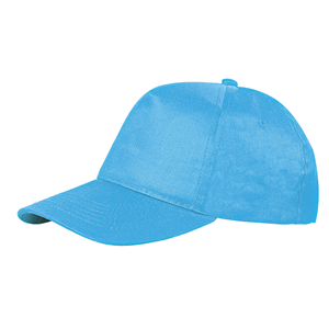 Cappellino personalizzabile da bambino in cotone 5 pannelli BABY PPM101 - Azzurro