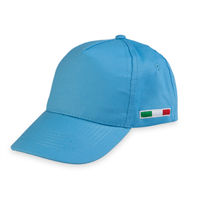 Cappellino personalizzato in cotone 5 pannelli GOLF ITALY PPM102 - Azzurro