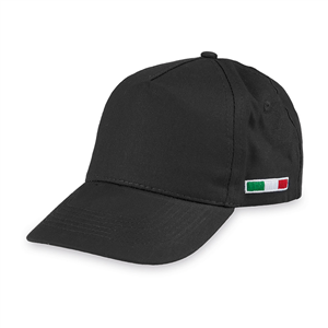 Cappellino personalizzato in cotone 5 pannelli GOLF ITALY PPM102 - Nero