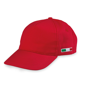 Cappellino personalizzato in cotone 5 pannelli GOLF ITALY PPM102 - Rosso