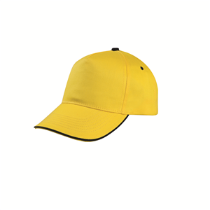 Cappellino personalizzato in cotone 5 pannelli BASEBALL PPM108 - Giallo