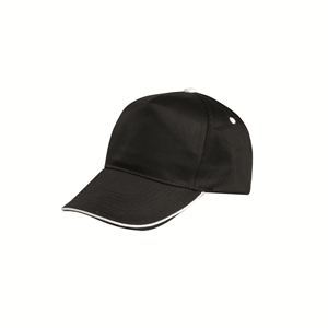 Cappellino personalizzato in cotone 5 pannelli BASEBALL PPM108 - Nero