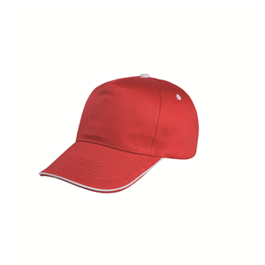 Cappellino personalizzato in cotone 5 pannelli BASEBALL PPM108 - Rosso