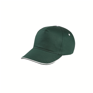 Cappellino personalizzato in cotone 5 pannelli BASEBALL PPM108 - Verde scuro