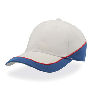 Cappellino da baseball personalizzabile in poliestere Atlantis RACING RACI - Bianco - Blu Royal