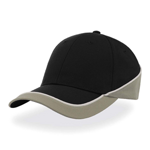 Cappellino da baseball personalizzabile in poliestere Atlantis RACING RACI - Nero - Grigio