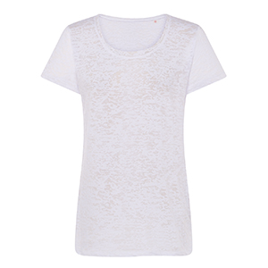 T-Shirt donna JHK SUBLI BURN OUT SBTSLBOT - Bianco