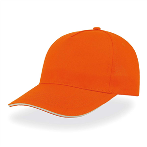 Cappellino personalizzabile in cotone con visiera sandwich 5 pannelli Atlantis START FIVE SANDWICH SFSW - Arancio