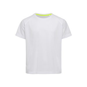 T-shirt sport da bambino bianca STEDMAN ACTIVE 140 RAGLAN KID ST8570-B - Bianco