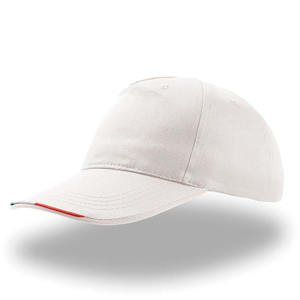 Cappellino personalizzabile in cotone con dettagli Italia 5 pannelli Atlantis START FIVE ITALIA STFI - Bianco