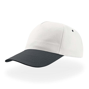 Cappellino da baseball personalizzabile in cotone 5 pannelli Atlantis START FIVE STFV - Bianco - Blu Navy